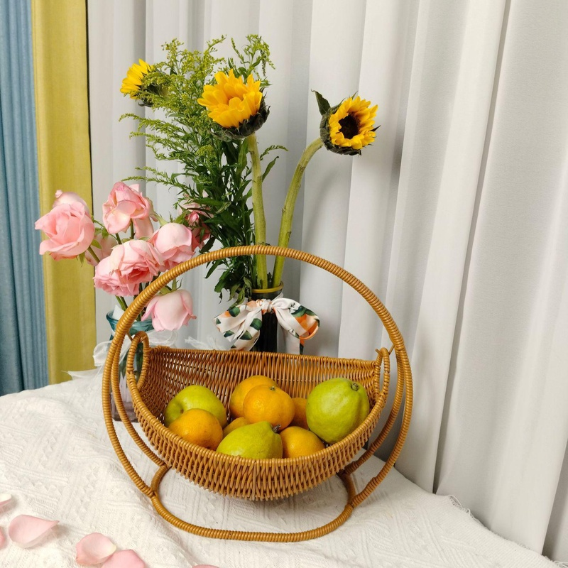 Cesta tejida para dulces y aperitivos para sala de estar