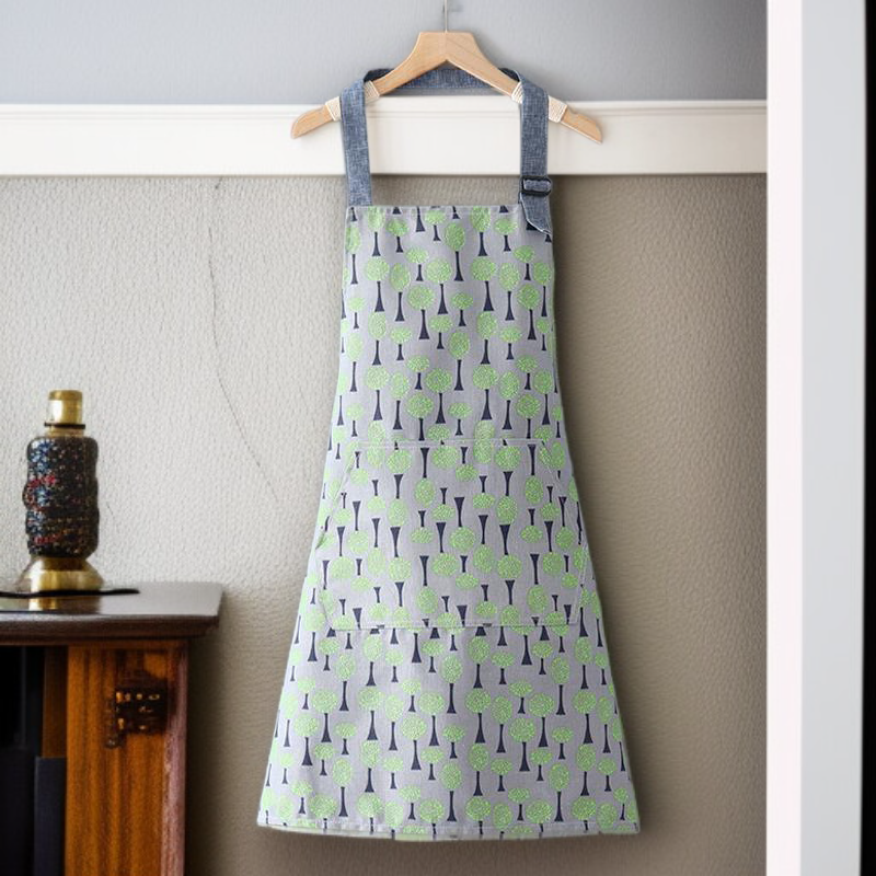 Küchenschürze aus Baumwollleinen mit Sonnenblumendesign