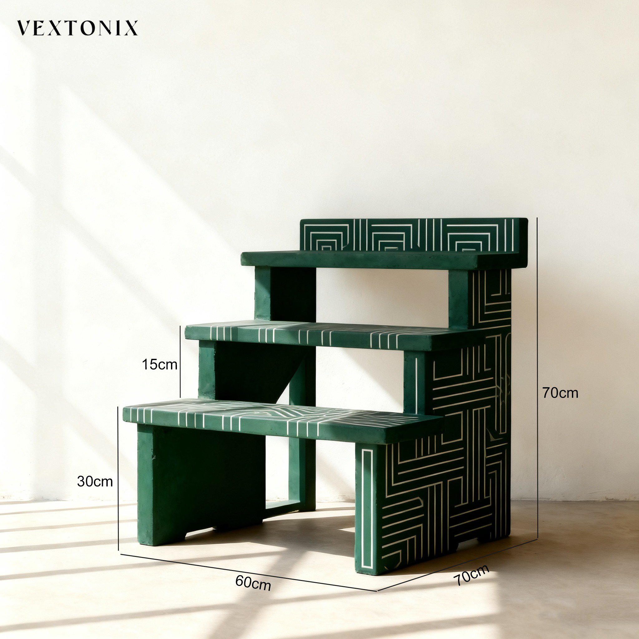 ชั้นวางต้นไม้ในสวนแบบบันไดหลายชั้น