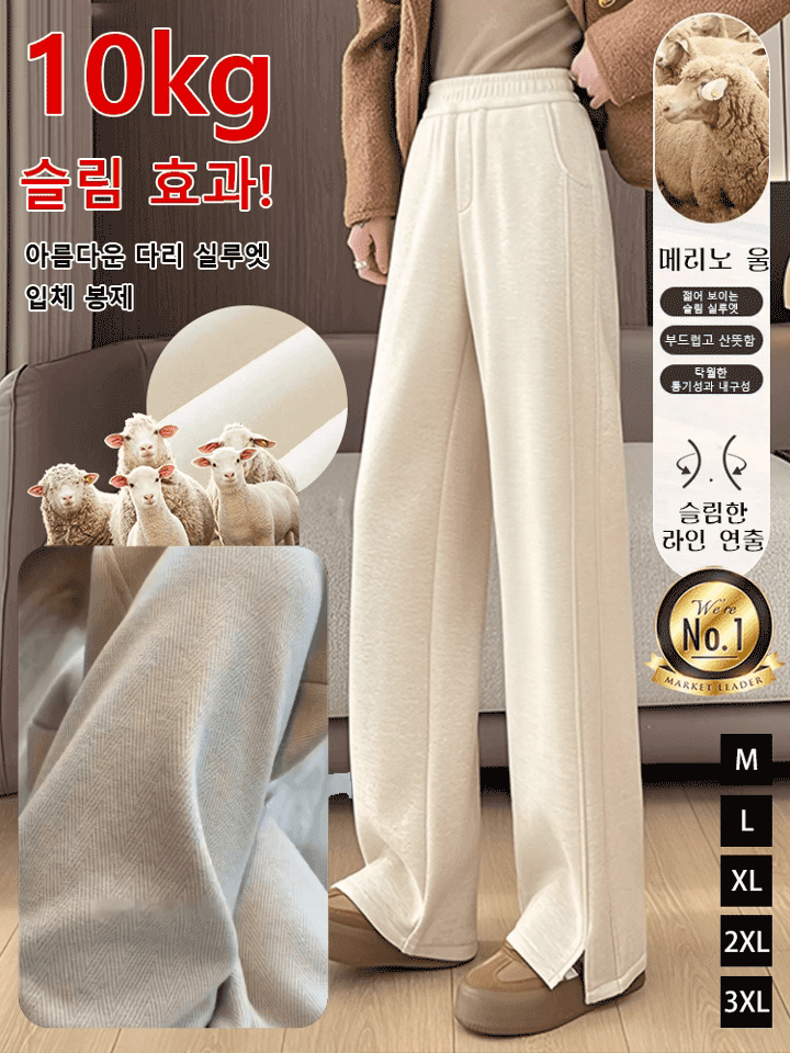 가을 겨울 기모 하이웨스트 여성 바지