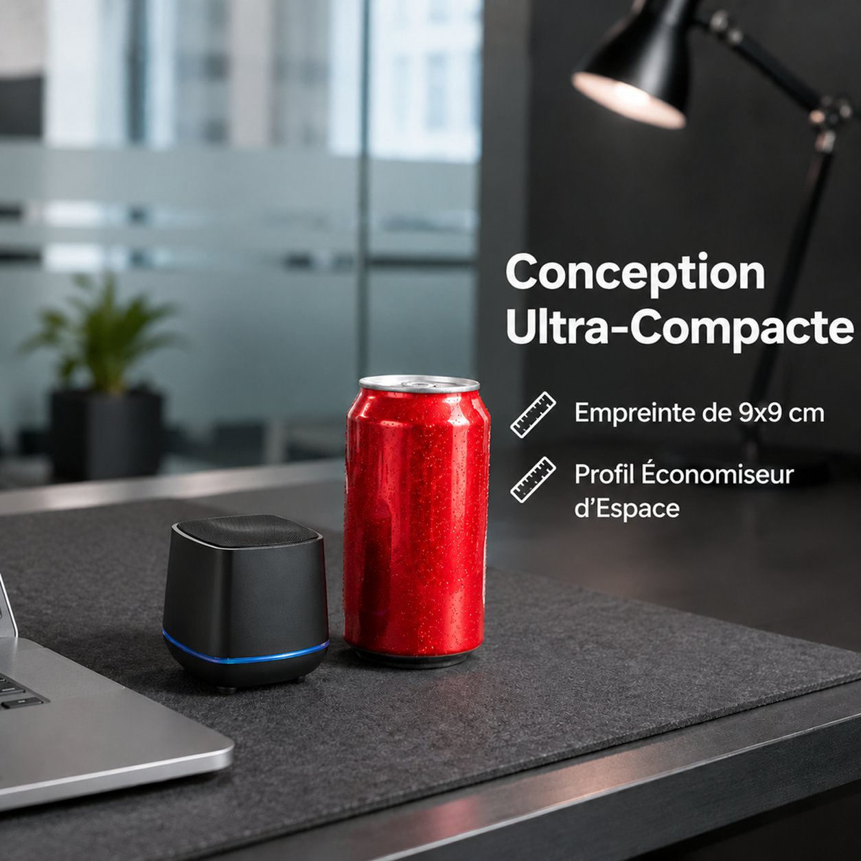 Mini haut-parleur de bureau Bluetooth avec basses