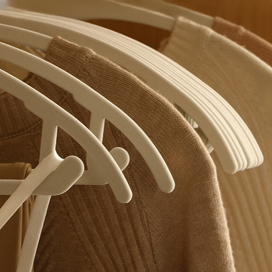 塑膠衣架植絨防滑無痕衣撐天鵝絨晾衣架