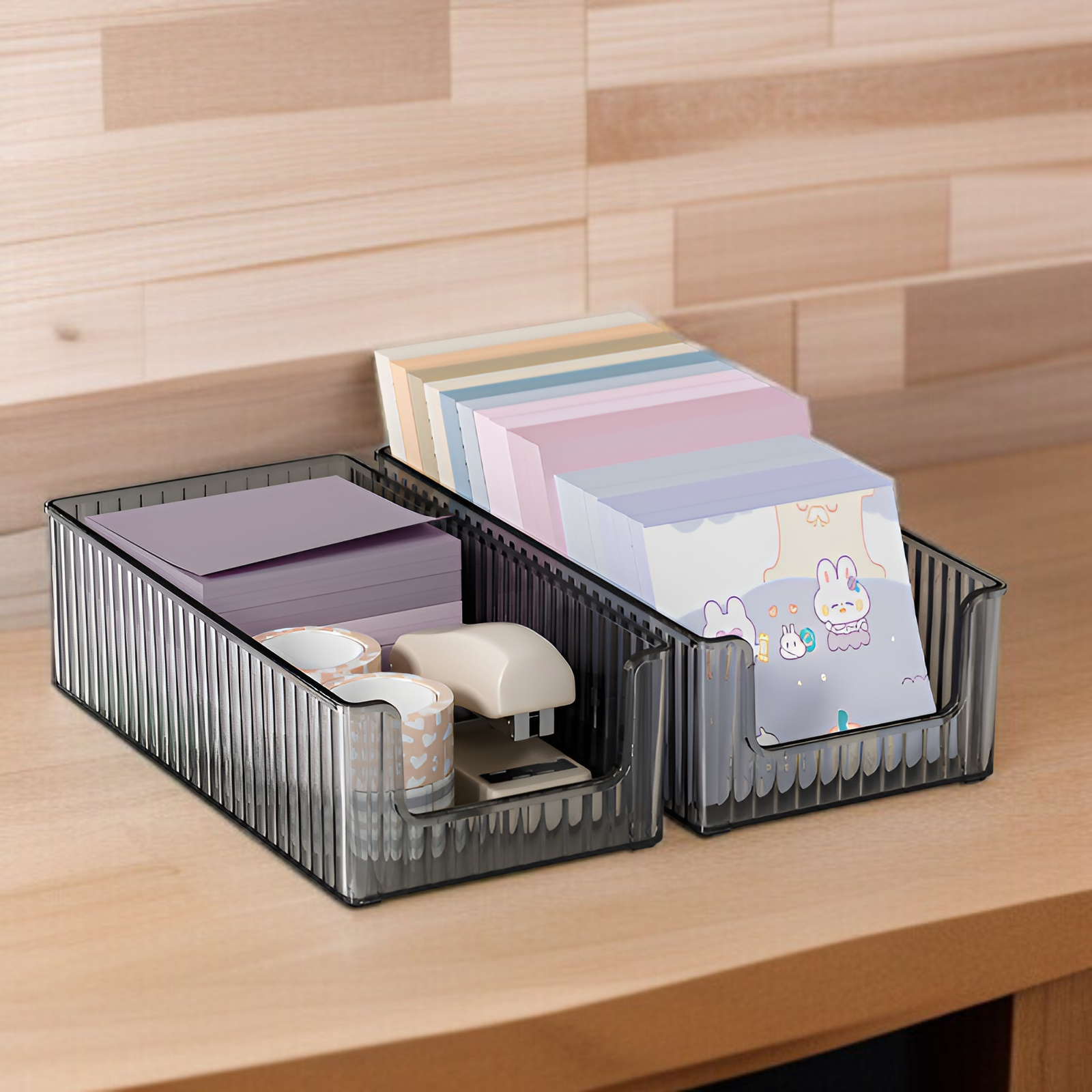 Transparente Desktop-Aufbewahrungsbox mit Schubladen für Schreibwaren