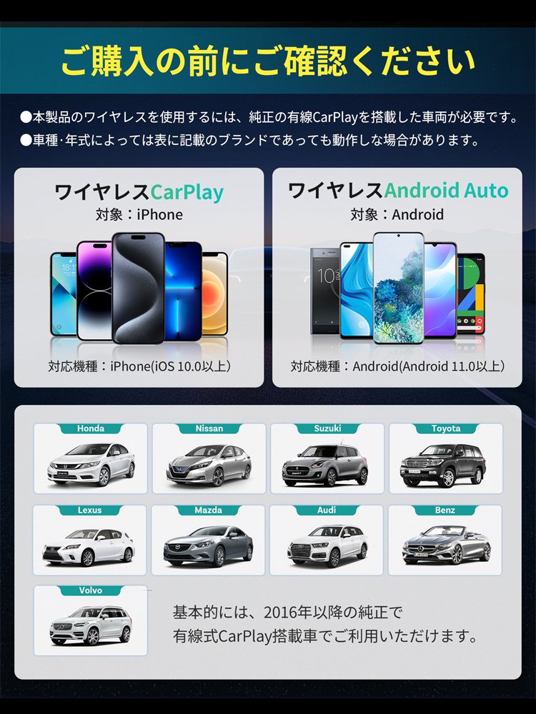 ワイヤレスアダプターカープレイ