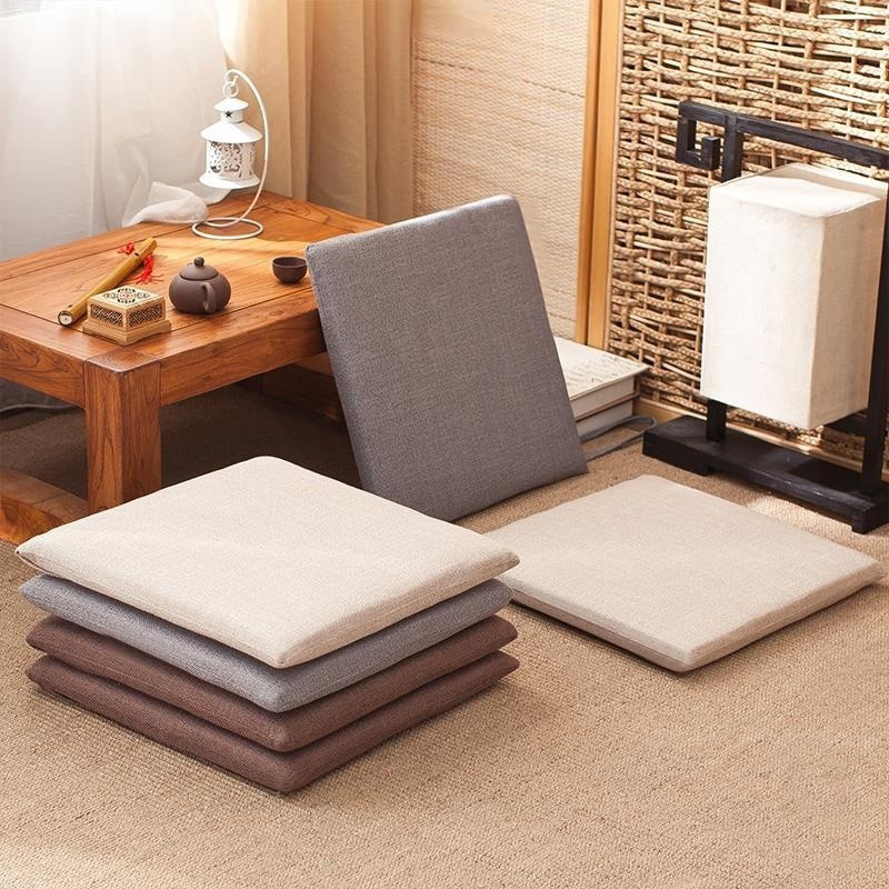 Detachable Washable Simple Linen Chair Cushion, Thickened and Breathable Seat Pad