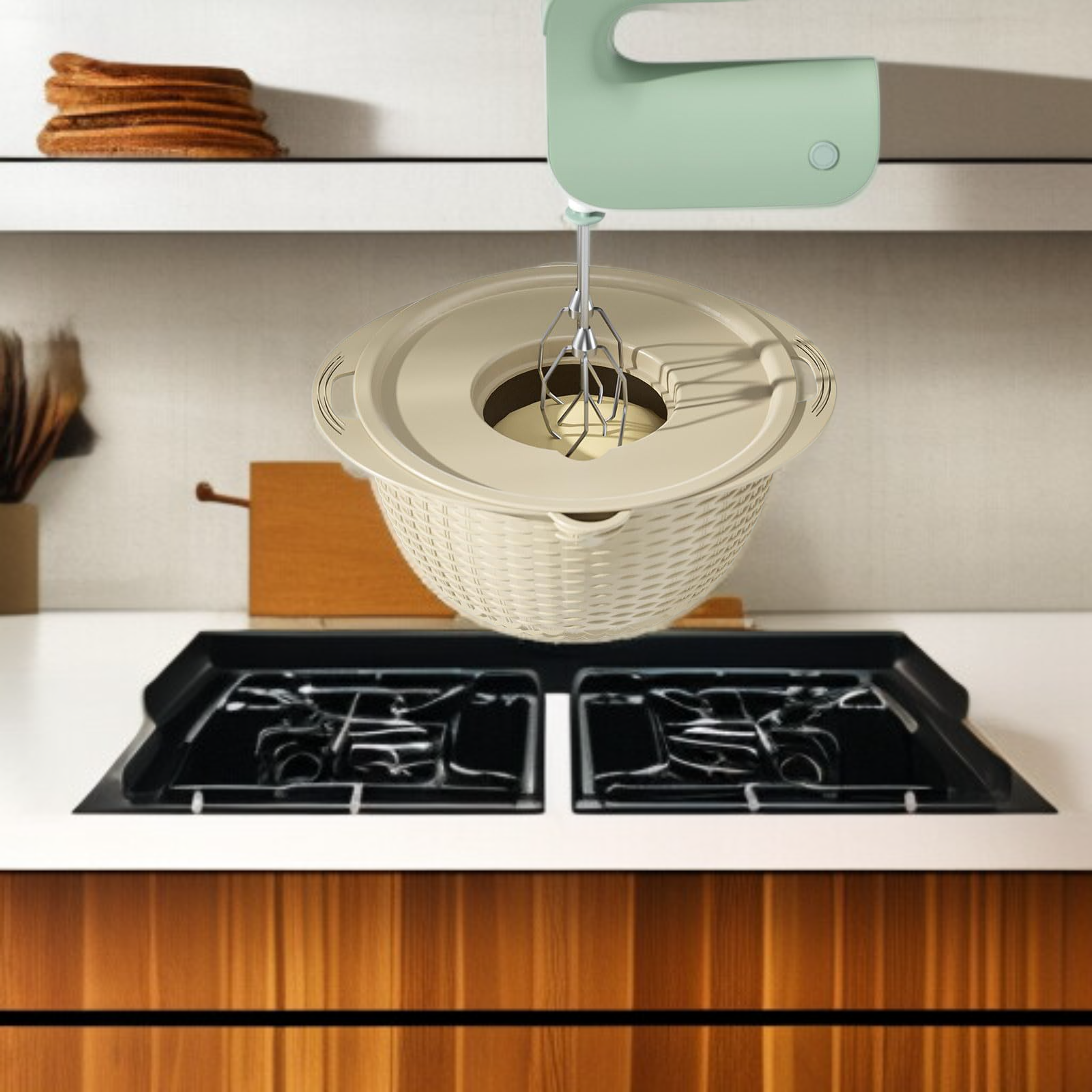 Drehbarer Doppelschicht-Gemüsewaschkorb aus Edelstahl für den Haushalt