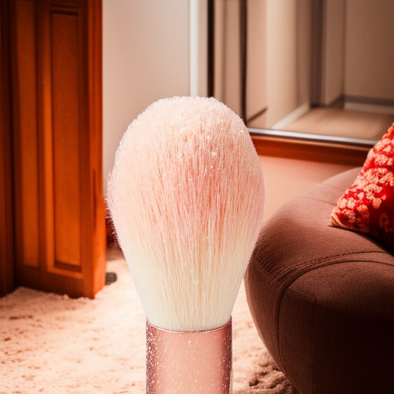 Soft Portable Makeup Cover Brush Peach Pink Blusher and Eyeshadow Brush