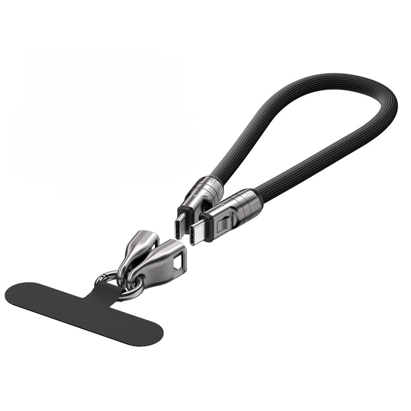 Dual-purpose phone lanyard and data cable