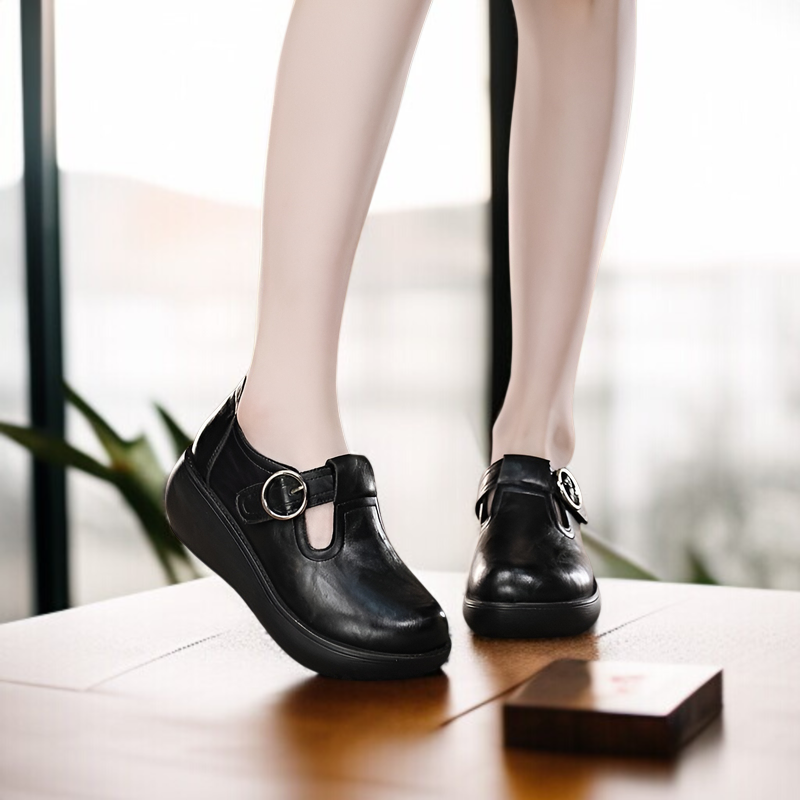 2025年春夏厚底メリージェーンシューズチャンキーハイヒールプチプラットフォームシューズ英国レトロスモールレザーシューズファッション