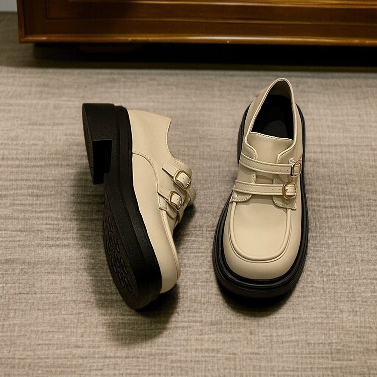 빈티지 통굽 키높이 여성 단화 여름 송편창 작은 구두 스커트 단화 여 빈티지 통굽 키높이 작은 구두