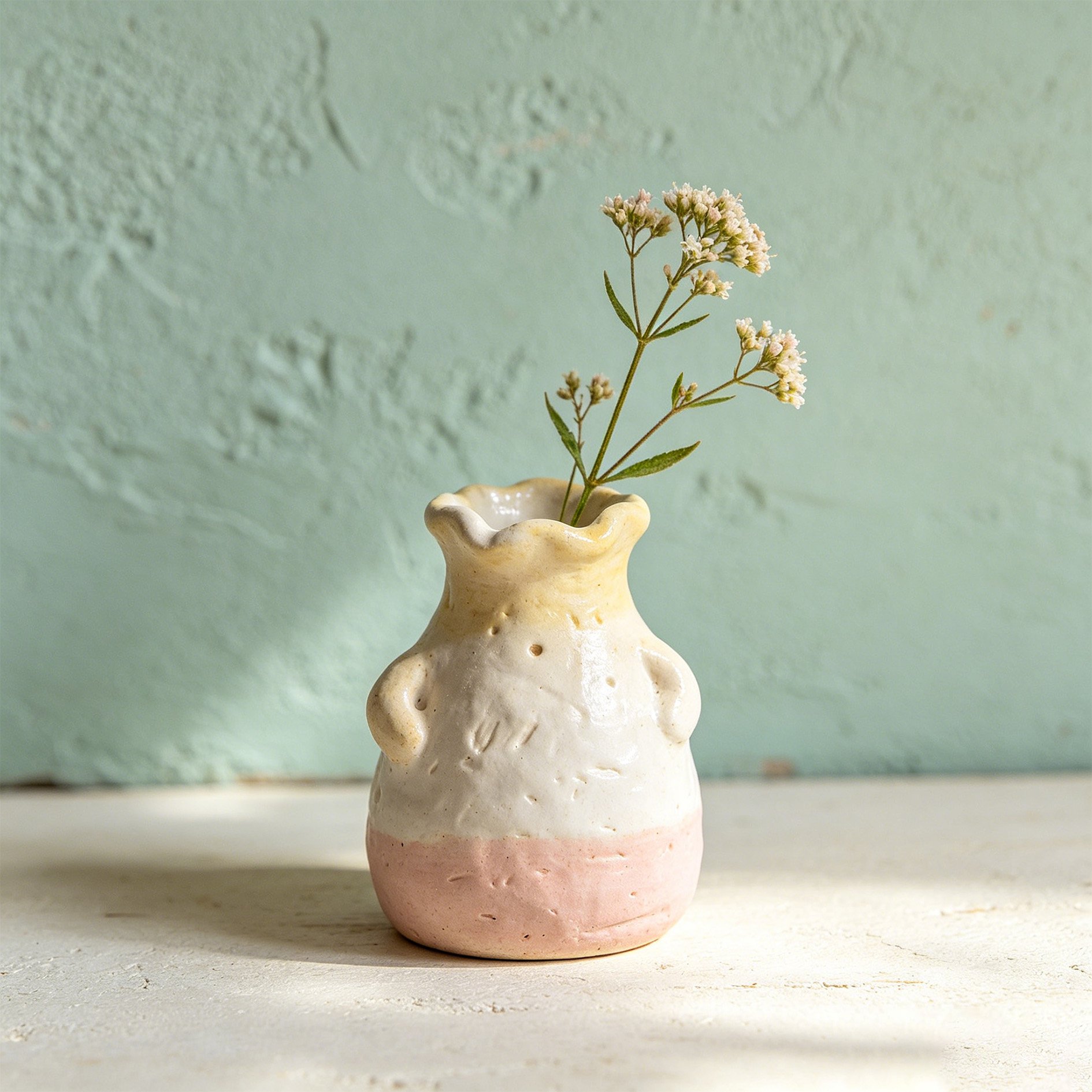Handmade Rustic Mini Ceramic Flower Vases (Set of 6)