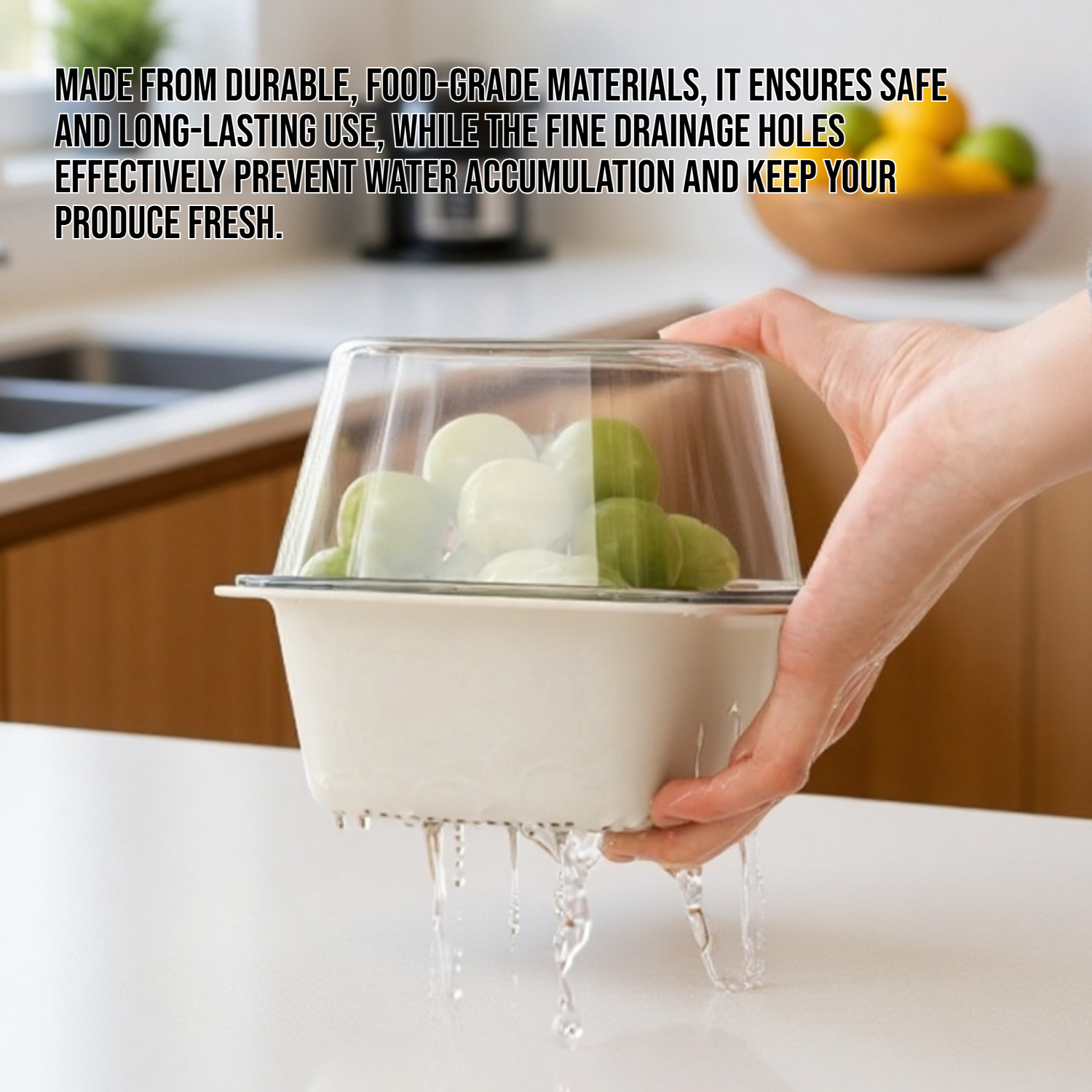 Compact Multifunctional Mini Drain Basket for Fruits and Vegetables