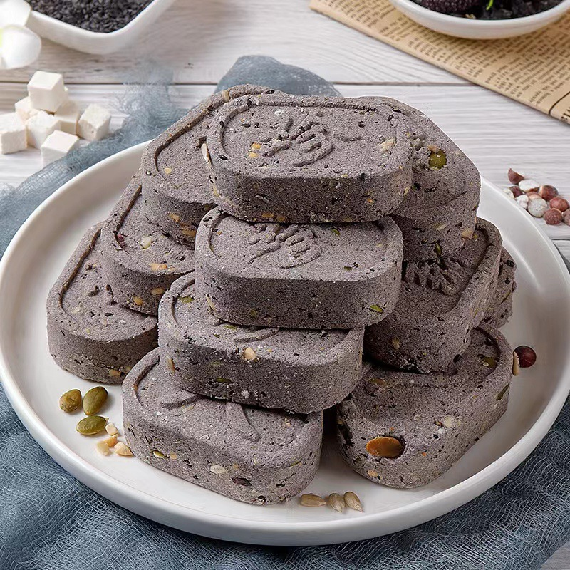 芡實健康零食八珍糕 早餐食品無蔗糖五黑粗糧糕點 茯苓堅果代餐芡實糕