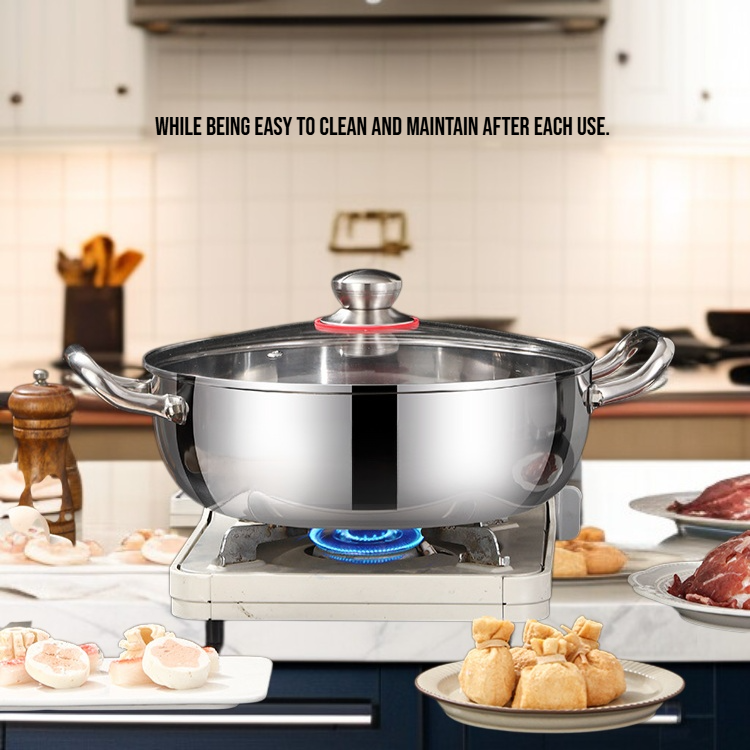 Thickened 316 Stainless Steel Double-Handle Soup Pot