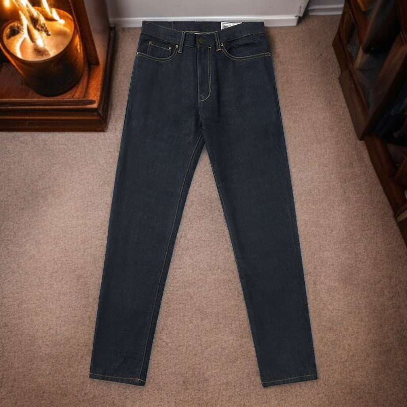 15オンスヘビーオンスセルビッチデニム メンズスリムジーンズ 原色小脚パンツ