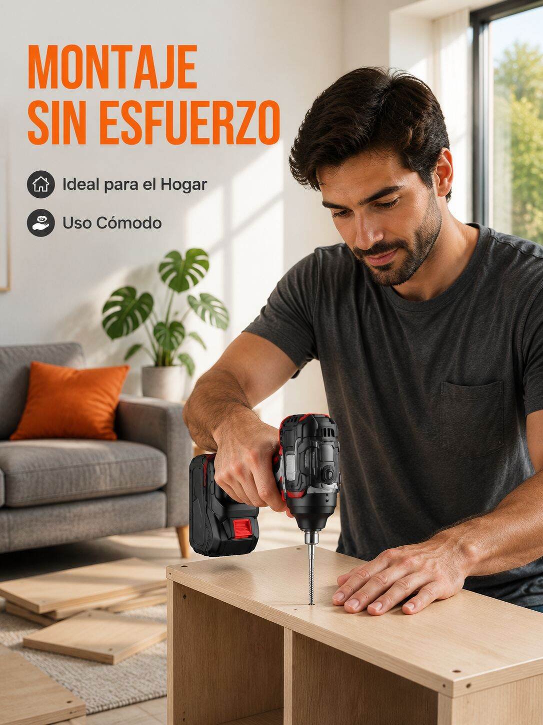 Taladro Percutor Inalámbrico Portátil 21V Kit de Herramientas Eléctricas