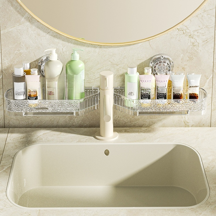 軽量回転式壁掛けシェルフ キッチンコーナーシェルフ 浴室ノーパンチ回転式耐圧棚