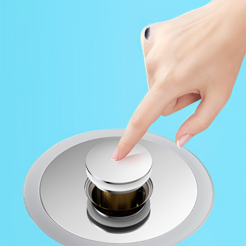 プッシュ式洗面台水漏れプラグステンレススチールバウンスコア洗面台シンク排水口消臭ユニバーサルアーティファクト