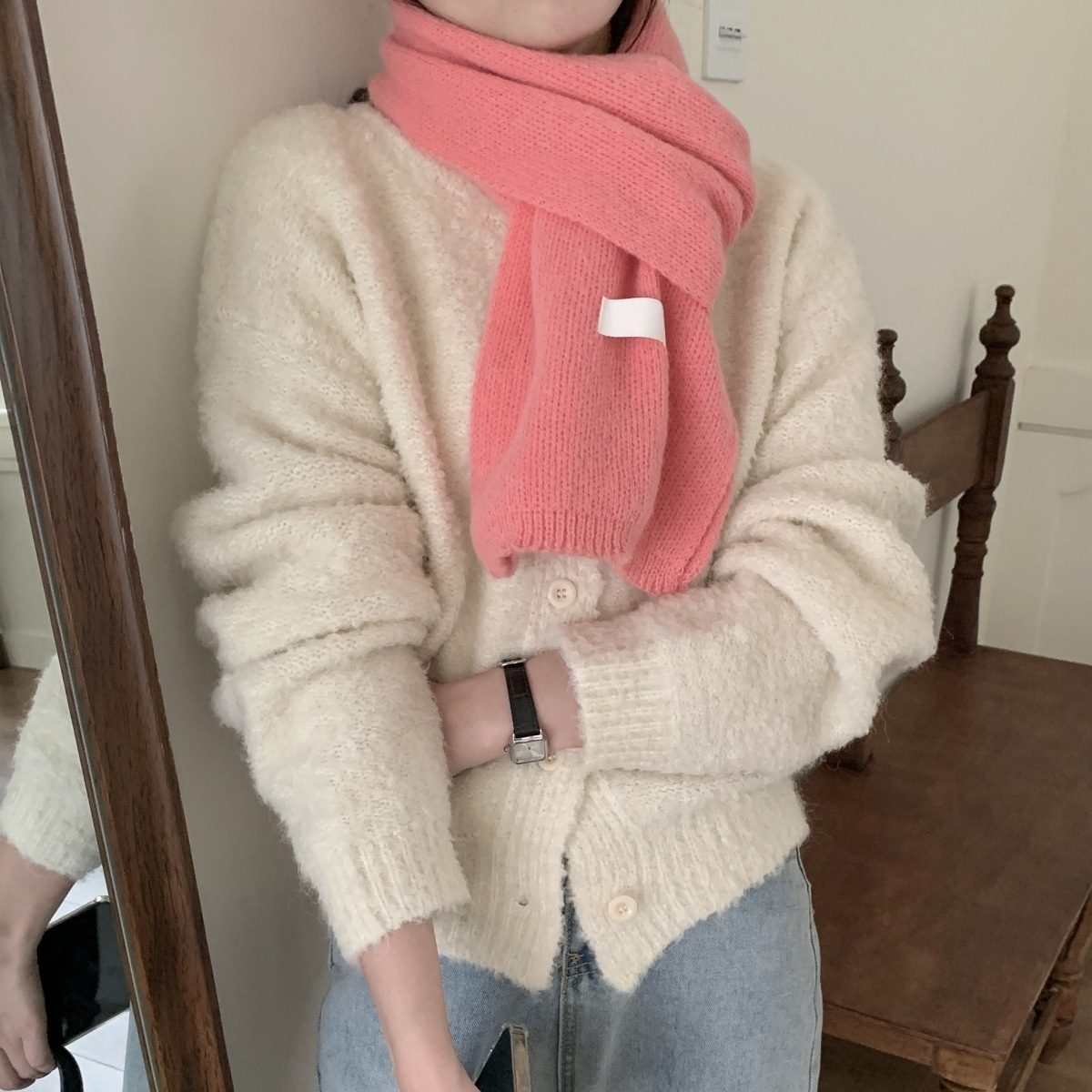 Damen Winter Warmer Strickschal Weicher Basic Schal Modischer Studentenschal für Paare