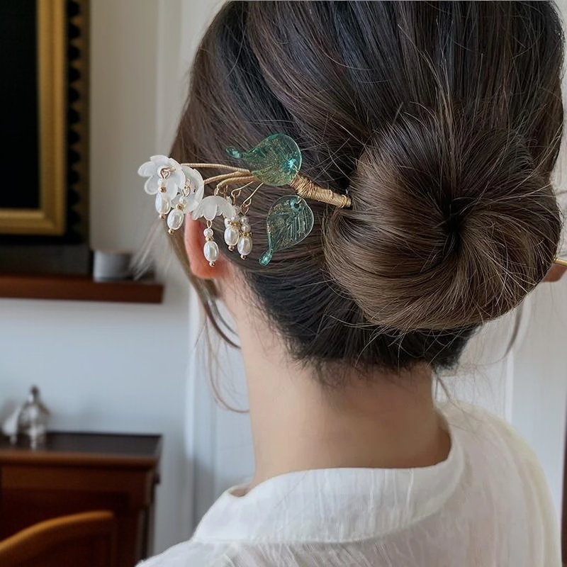 クラシックな古風タッセル簪 レディース高級感ヘアアクセサリー 漢服・チャイナドレス用