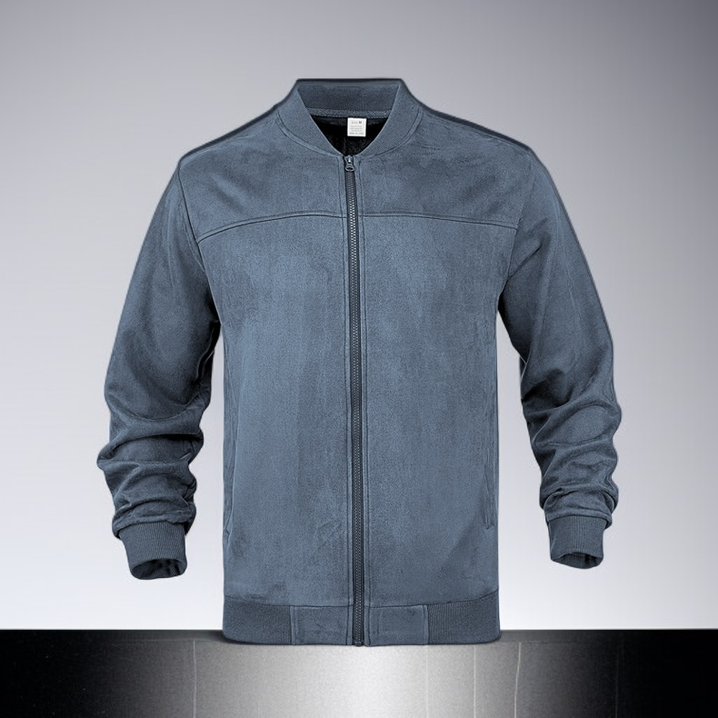 트렌디한 지퍼 재킷 옆모습