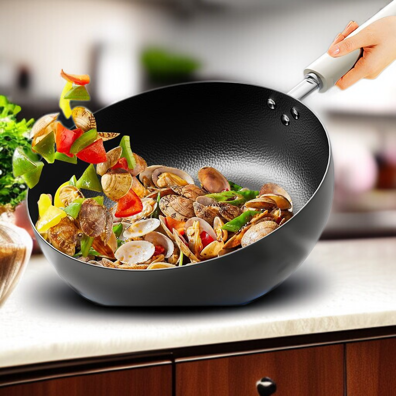 가정용 다용도 무코팅 정철 프라이팬 내열 찌개팬 깊숙이 프라이팬 볶음팬