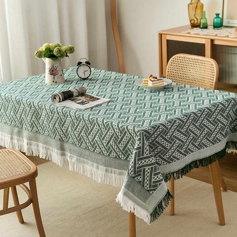 棉麻桌布日式純色蕾絲桌布茶几布高級感長桌布餐桌布