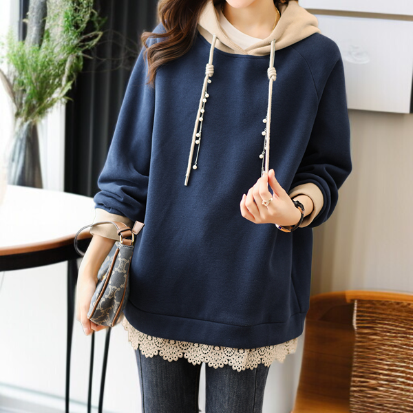 フード付きのパッド入りのセーターのジャケット緩い脂肪質の姉妹のセーターの女性大きいサイズの冬のセーター