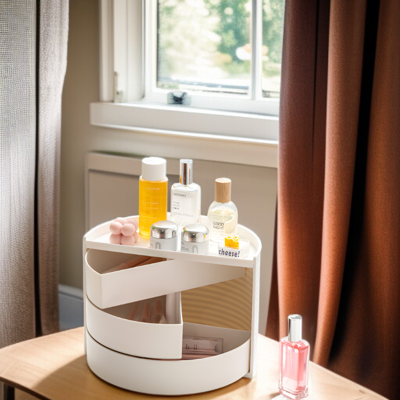 Estante de maquillaje compacto y elegante
