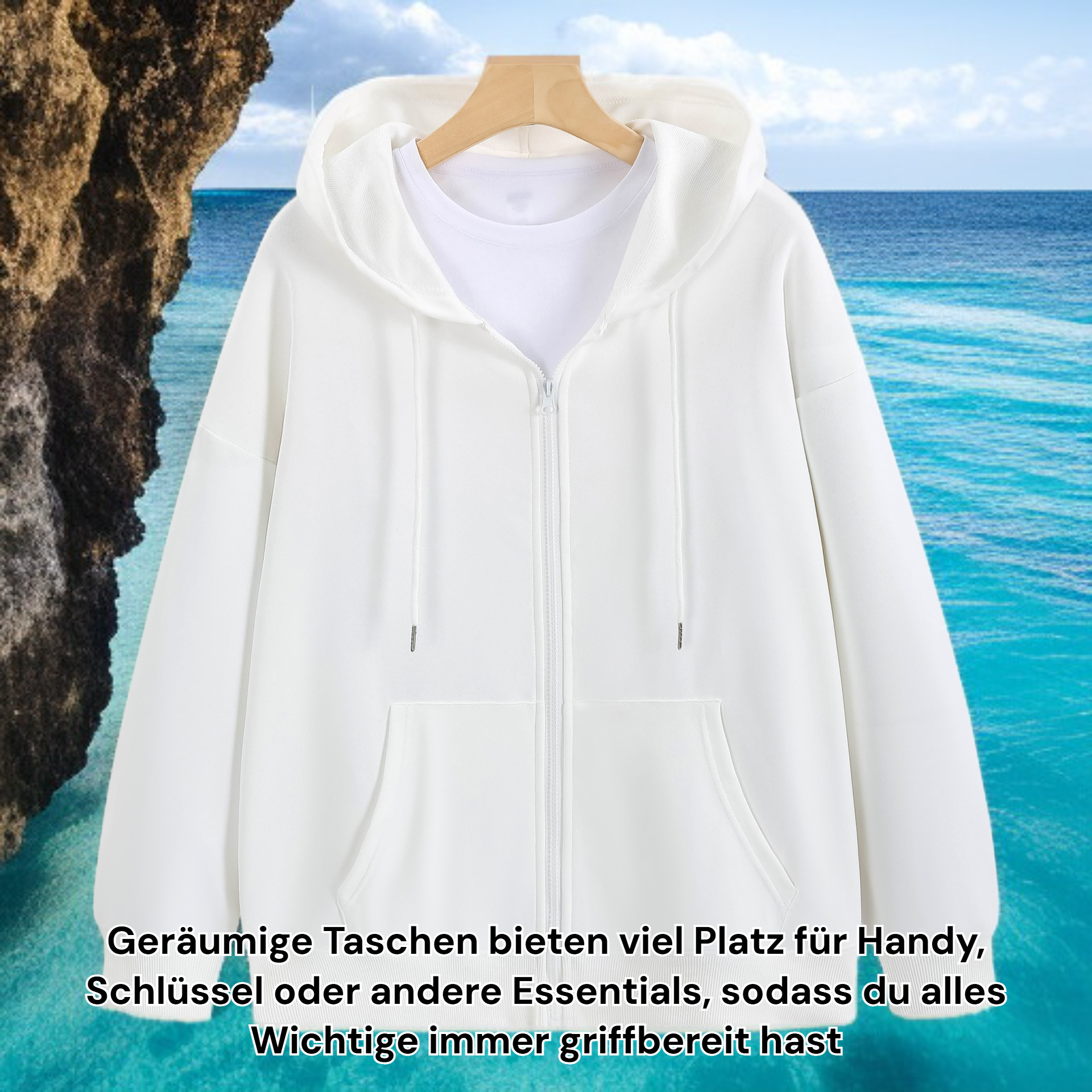 Detailansicht Reißverschluss der Sweatshirtjacke