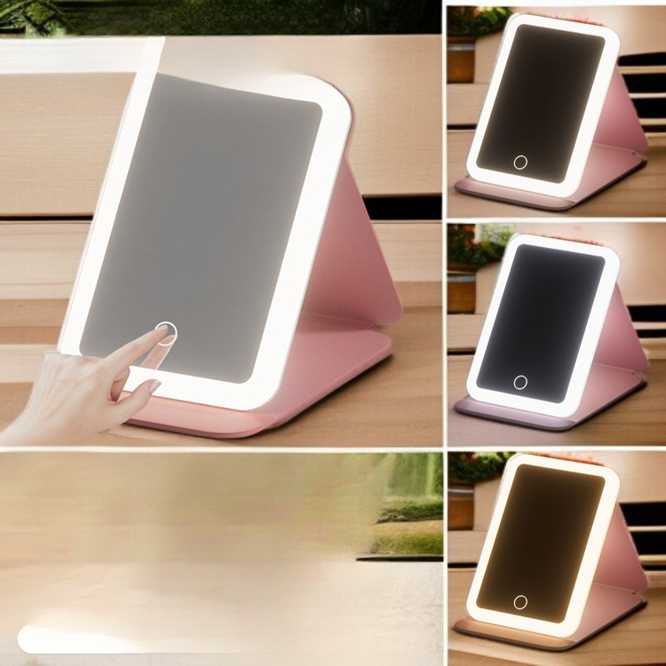 휴대용 화장거울 접이식 탁상용 사각거울 보광밴드 휴대용 화장거울 가죽 탁상용 화장거울