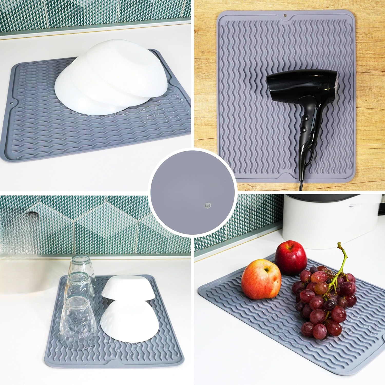 미끄럼 방지 및 배수 식기 세척 매트