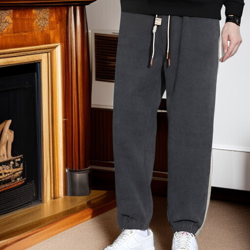 남성 트레이닝 캐주얼 와이드 빅사이즈 기모 도톰 조거 팬츠 추동 기모 와이드 빅사이즈 팬츠