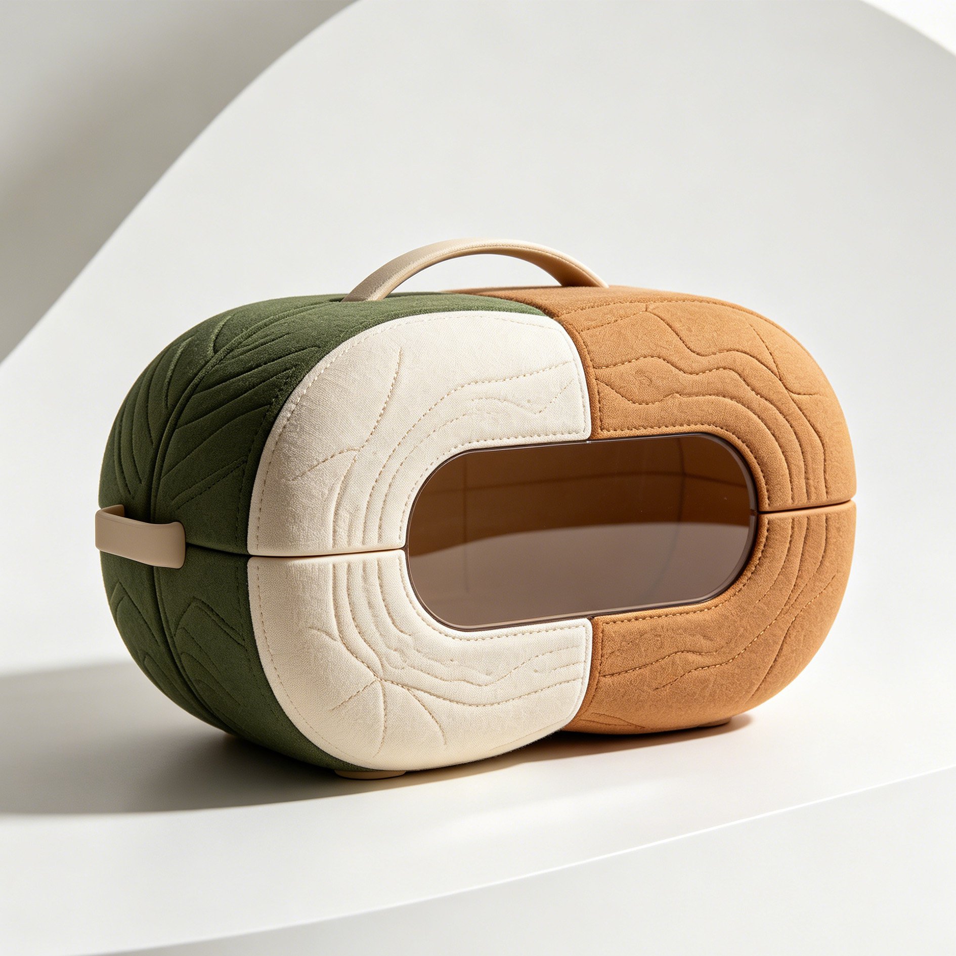 Boîtes de rangement en velours bicolore (3 pièces)