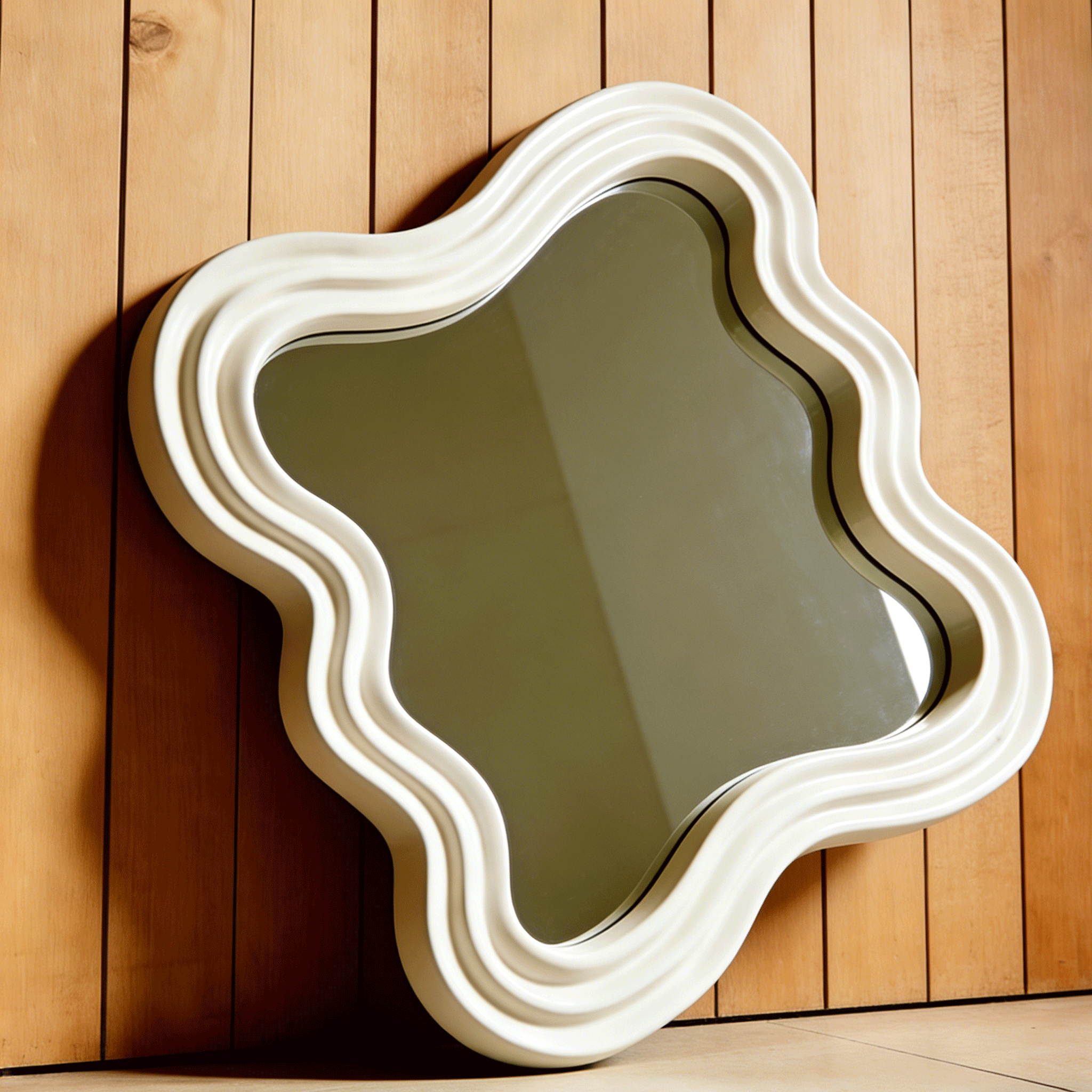 Detalle del marco minimalista del espejo