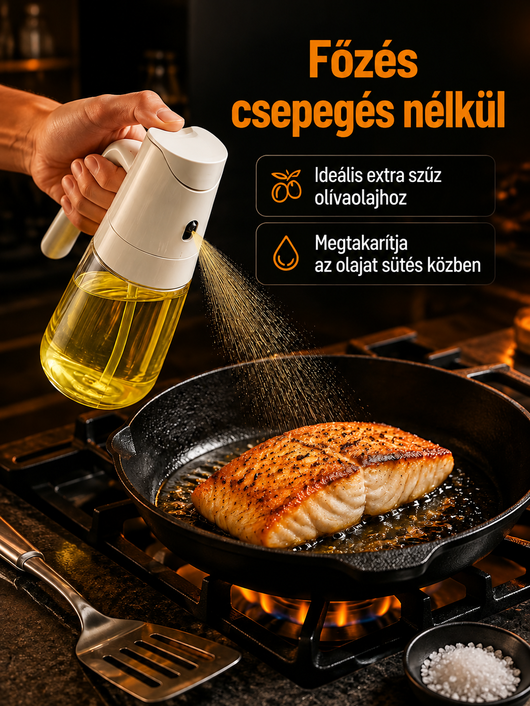 Többfunkciós konyhai olajspray palack