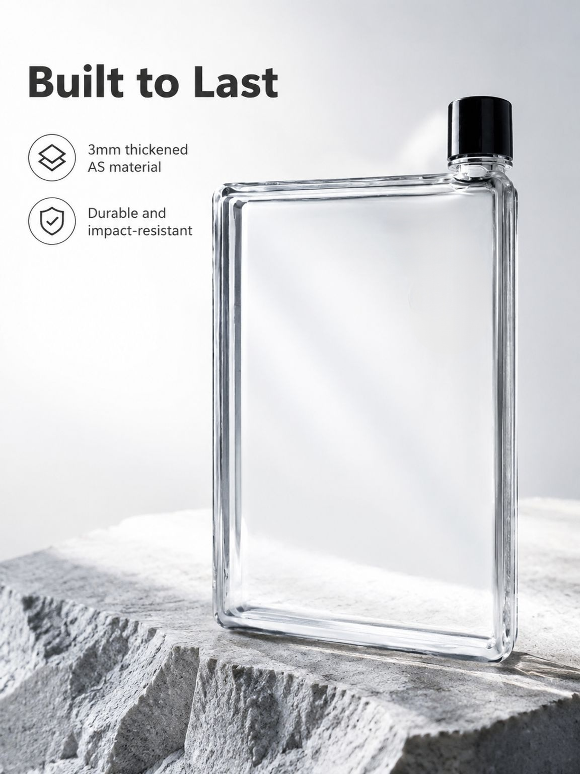Sleek A5 Flat Leakproof Bottle with minimalist design