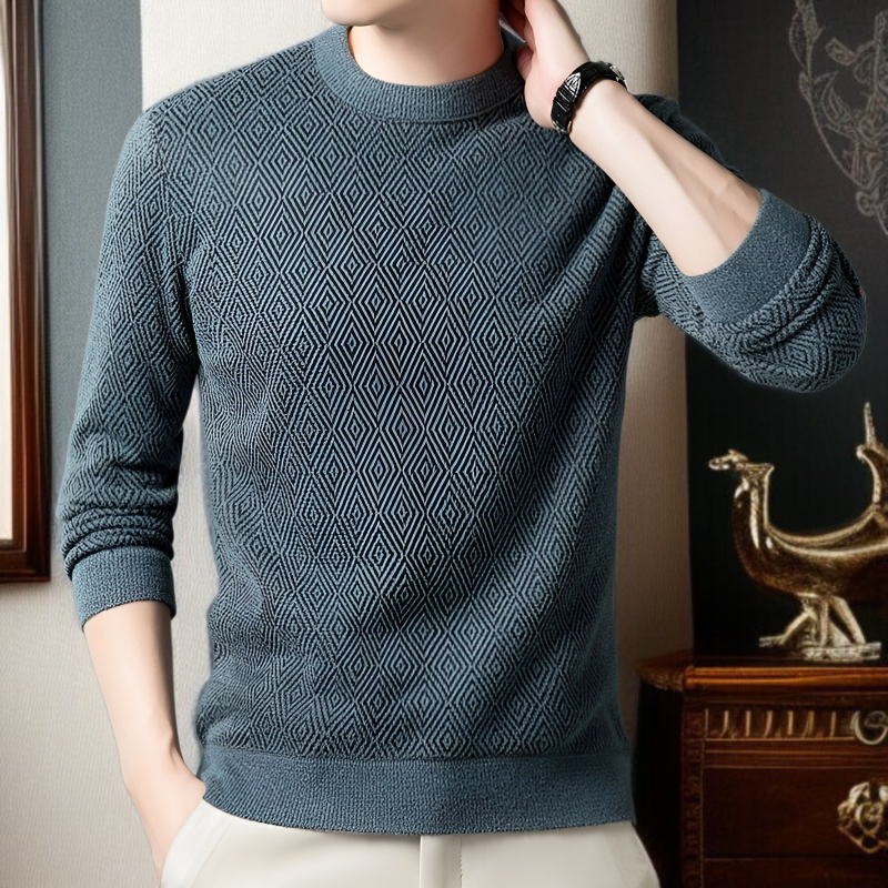 남자 추동 자카드 스웨터 남 기모 니트 레깅스 남자 니트 자카드 니트 레깅스