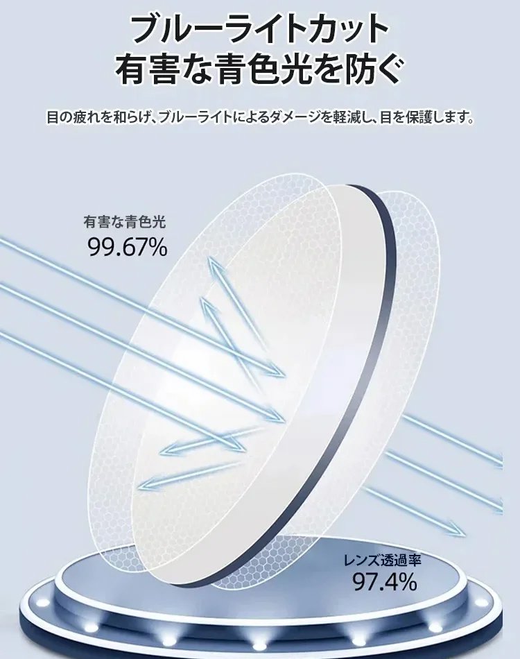 スマートズームおしゃれな首掛け式ブルーライトカット老眼鏡