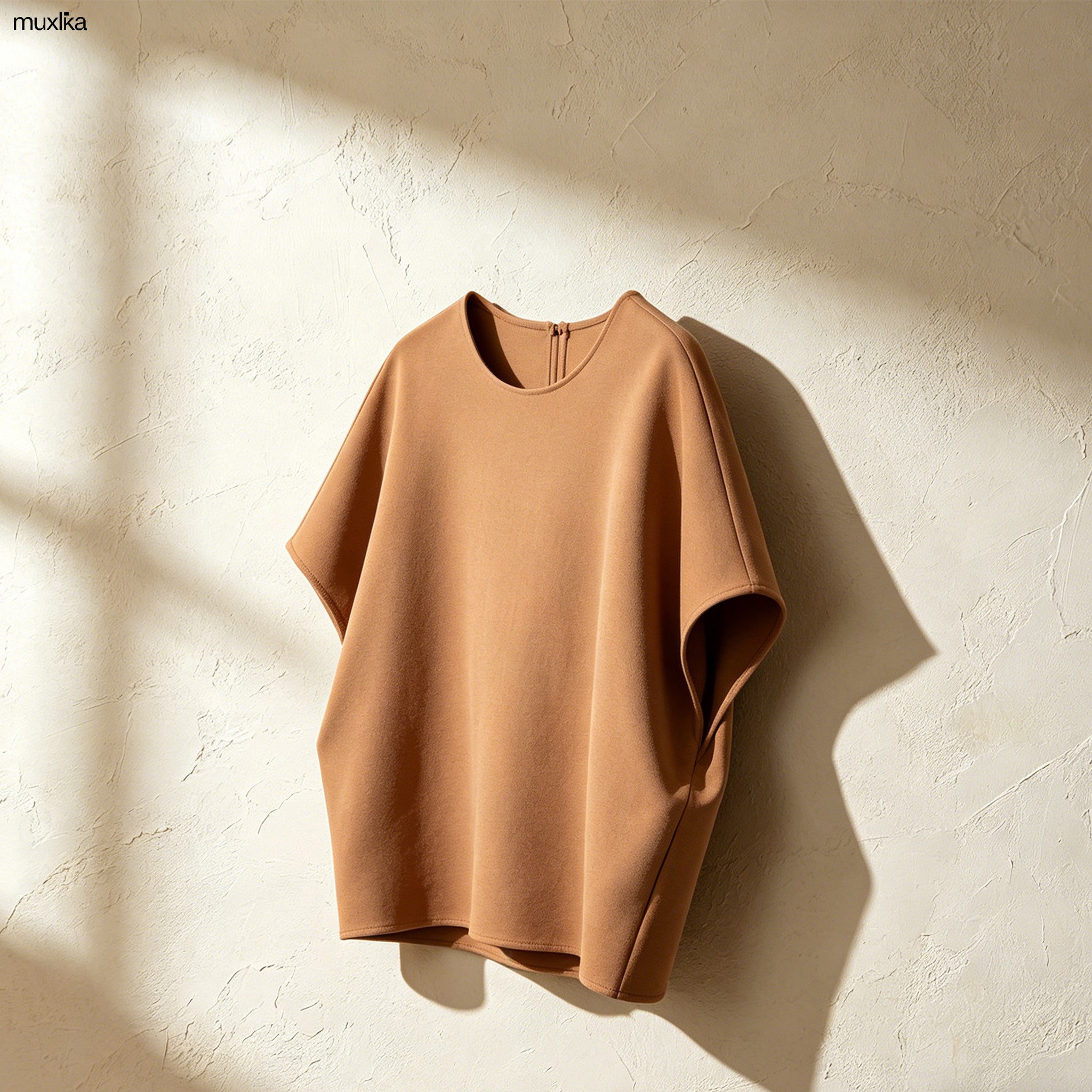 綿100％のクルーネック半袖シャツ