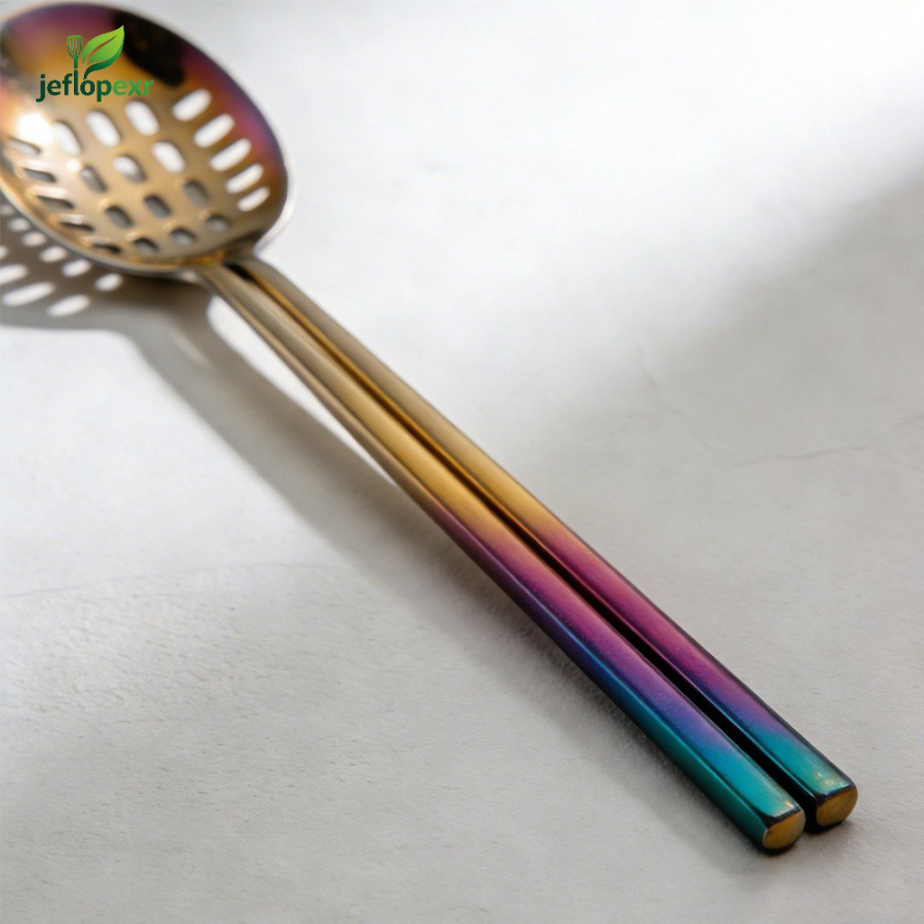 Cucharas de drenaje de acero inoxidable engrosadas (paquete de 4)