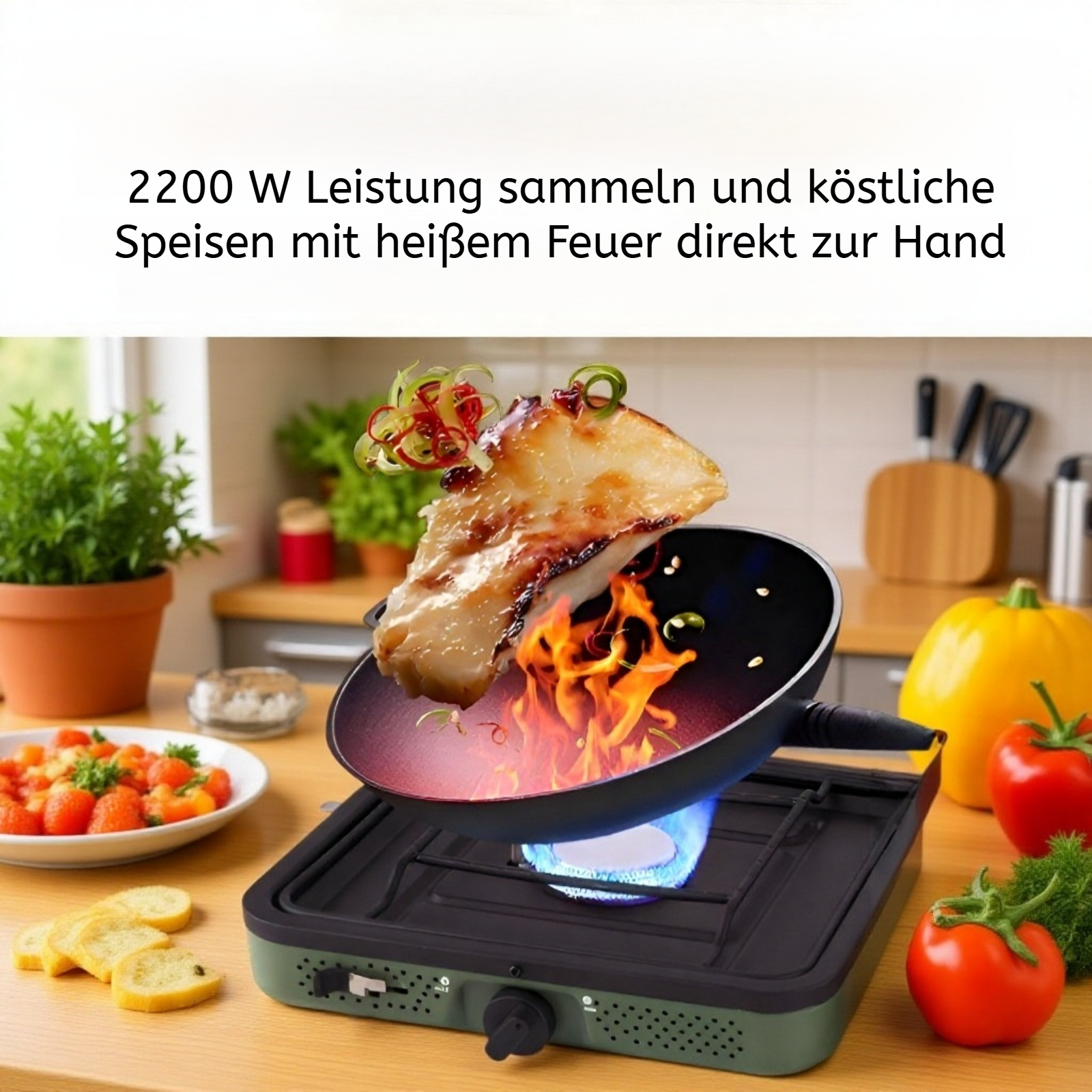 Camping-Gaskocher mit stabilem Standfuß