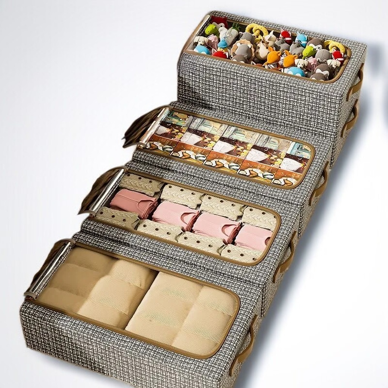 Przezroczyste widoczne podłoże łóżka Składane pudełko do butów