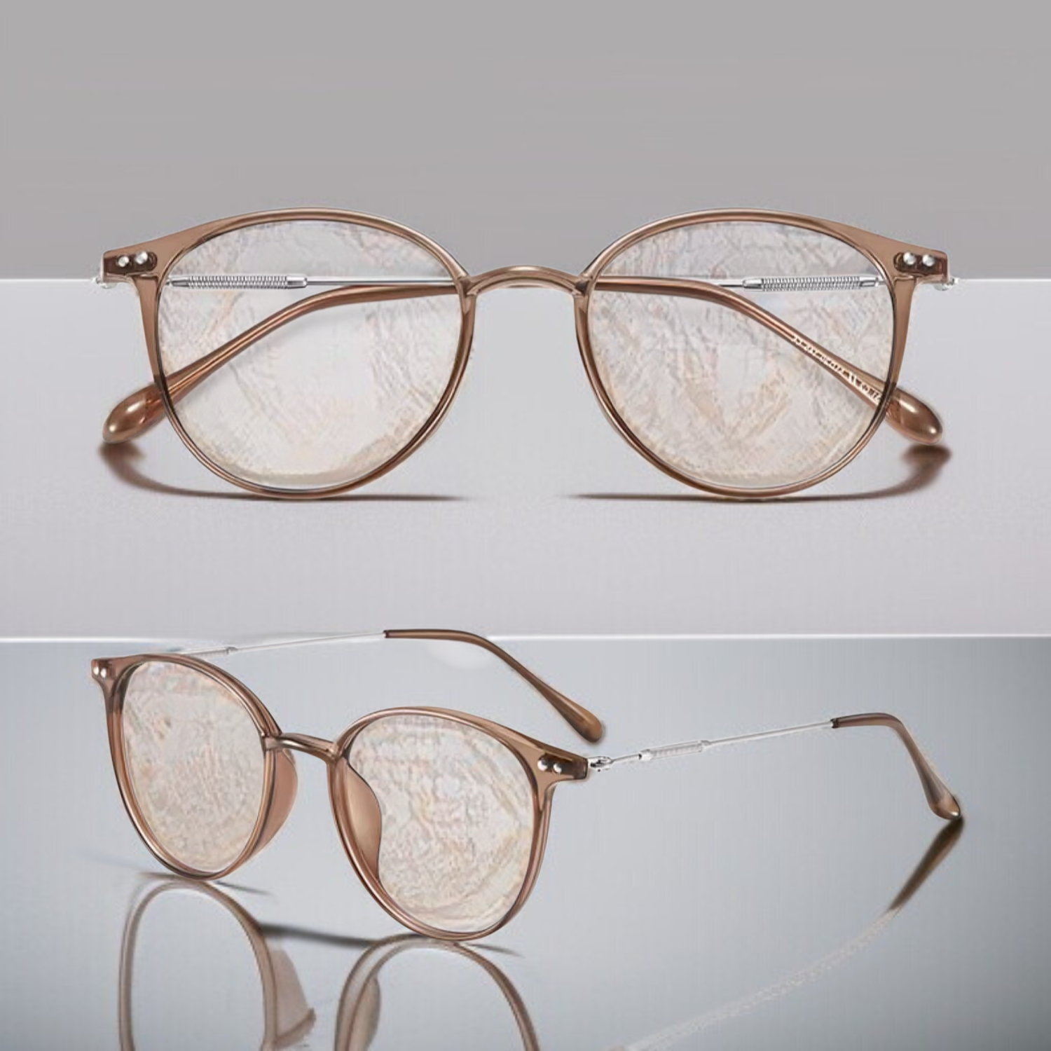 ウルトラライトブラウン メガネ 度なし ブルーライトカット すっぴん 大きいフレーム メガネ レディース ファッションアイテム