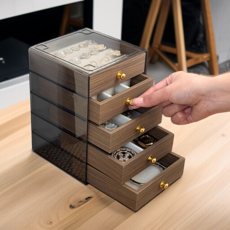 Cierre y diseño elegante de la caja organizadora de joyas