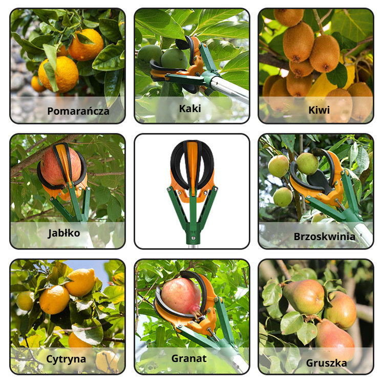 Miękka silikonowa zrywaka owoców z trzema chwytakami