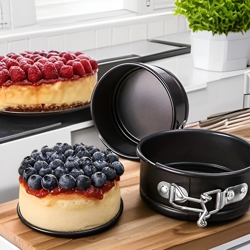 แม่พิมพ์เค้กคาร์บอนสตีลไม่ติด ชุดสามชิ้น อุปกรณ์เบเกอรี่ในครัว