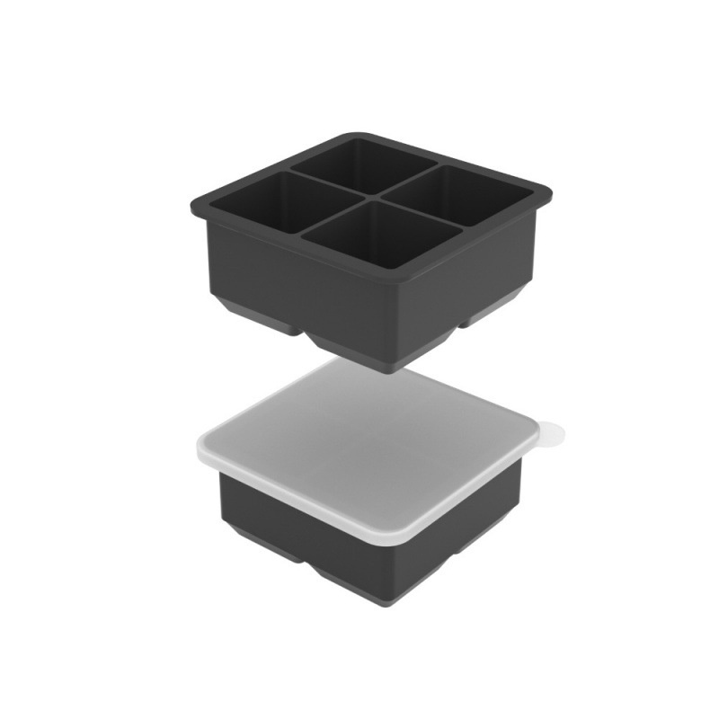 Household 4-Grid Ice Cube Tray with Lid