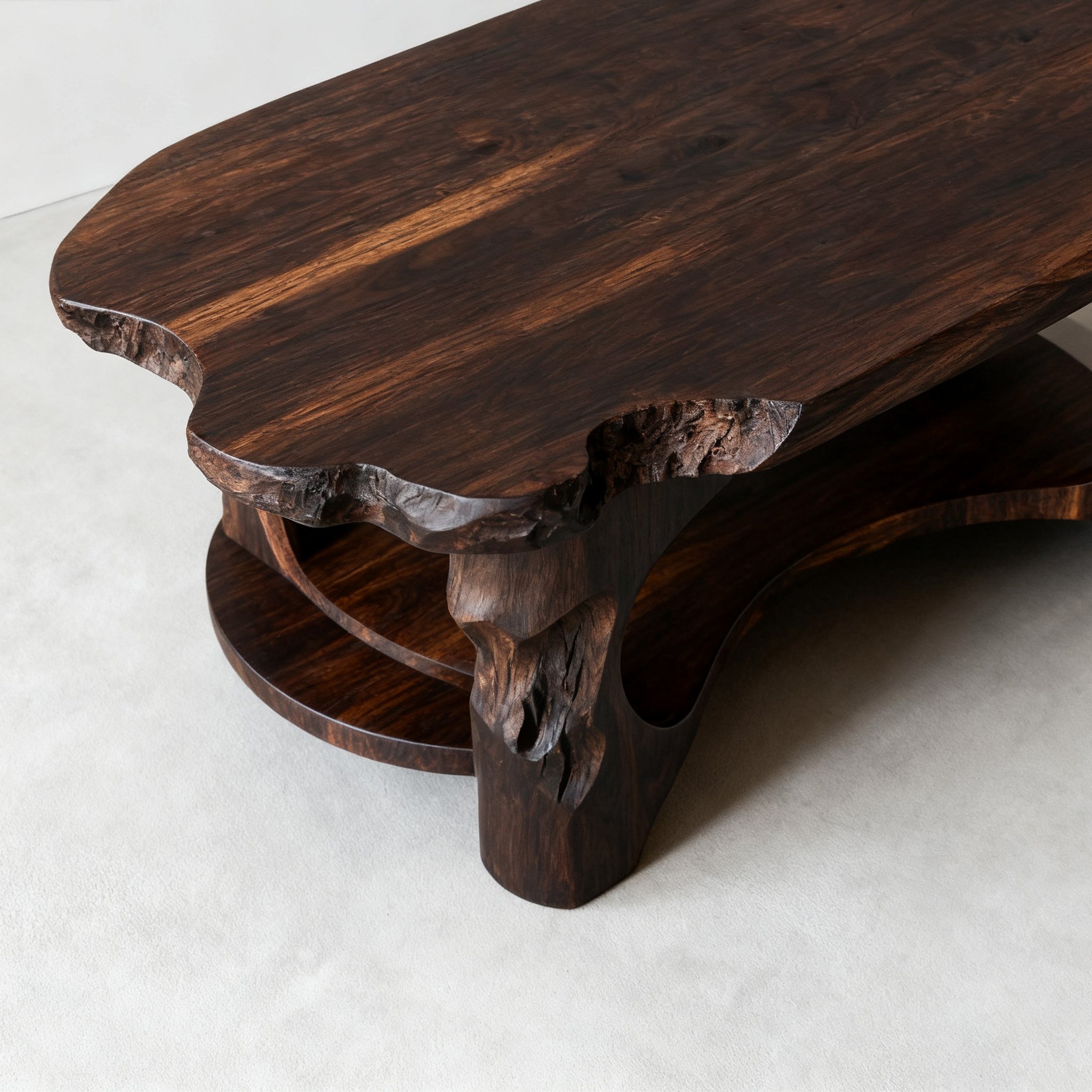 โต๊ะน้ำชางานไม้ศิลปะแกะสลัก