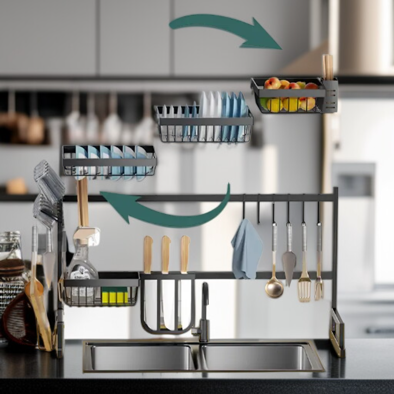 Schwartz Korea Adjustable Stainless Steel 2-Tier Dish Rack